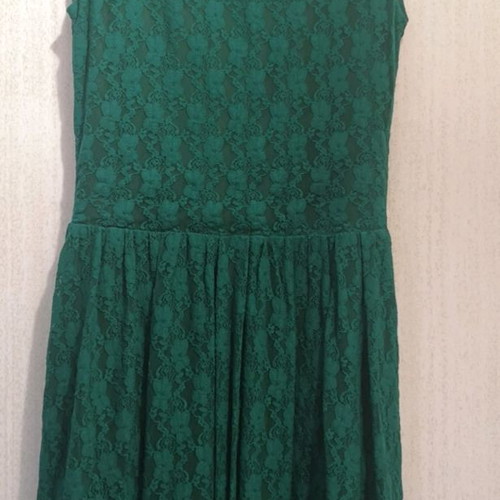 Angel City dress used, lace, size L, cypress green