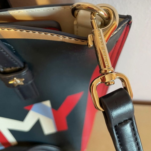 Tote bag Tommy Hilfiger used, crossbody with integrated pouch, blue and red