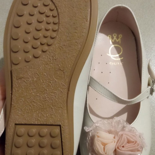 Everkid leather girls' ballerinas new, size 24, off white