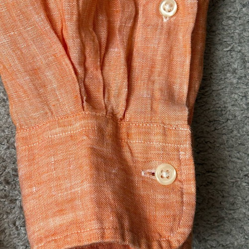 Polo Ralph Lauren Orange Custom Fit Linen Shirt S like new