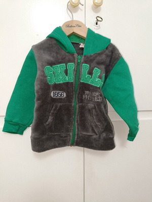 Mini Trax jacket for boy used, size 1, green and gray
