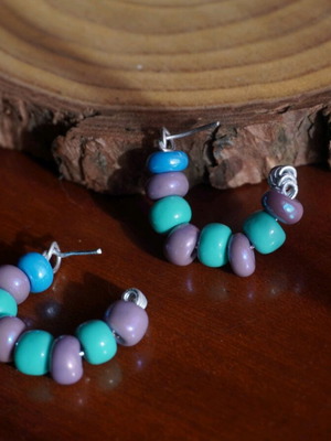 Handmade earrings with beads new in pastel colors