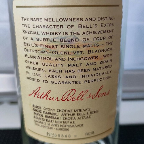 Bell's Scotch Whisky collectible empty bottle 55 years like new