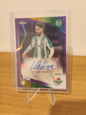 Topps Chrome Isco Real Betis Auto Autograph Purple Refractor Numbered 40/75 like new