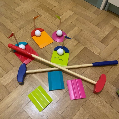 Wooden mini golf used for 2 players