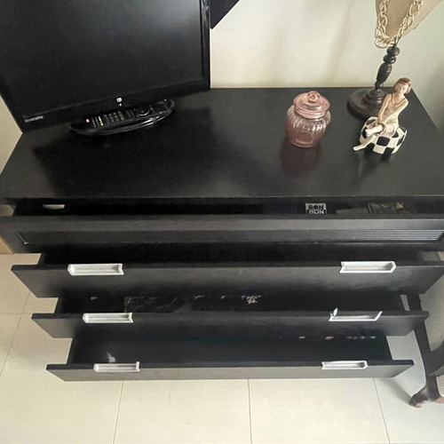 Bedroom set with mattress and storage used