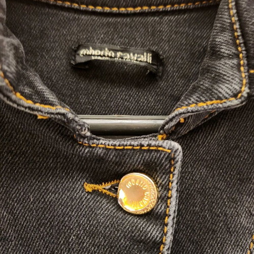 Roberto Cavalli black denim jacket like new
