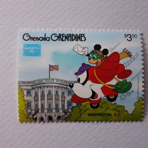 Disney Ameripex '86 4 Stamps Set Mint from Grenada Grenadines