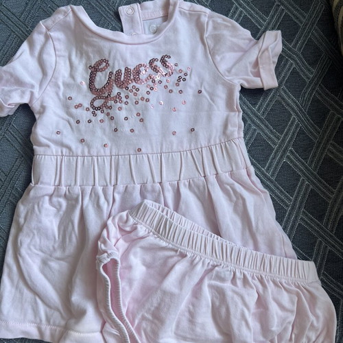 Guess baby dress with diaper shorts and bodysuit like new, size 3-6m