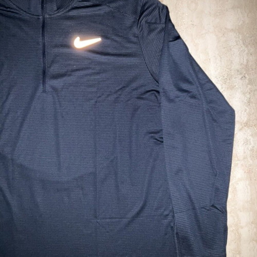 Nike Men's Running Dri-FIT Shirt with Zipper like new Size Large Black