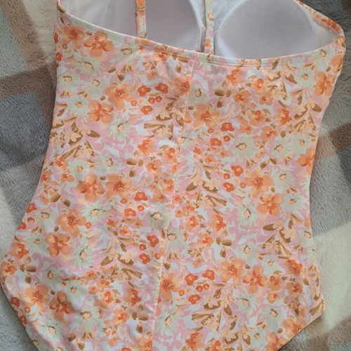 Kona Sol One-Shoulder Swimsuit Floral Print Size M like new