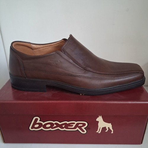 Boxer men's shoes new, genuine leather brown size 46