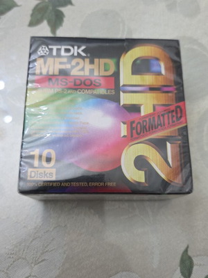 TDK MF-2HD MS-DOS disks new, pack of 10