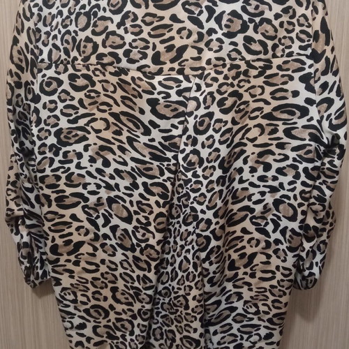 Stradivarius blouse like new, white and brown, size XL