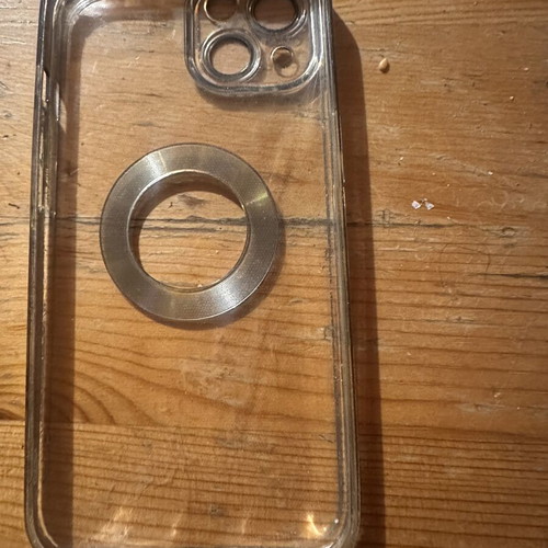 Iphone 13 case with wireless charging used, transparent