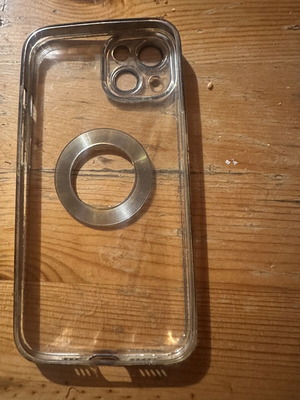 Iphone 13 case with wireless charging used, transparent