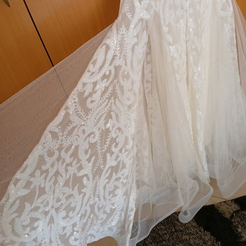 Wedding dress mermaid line with sequins like new