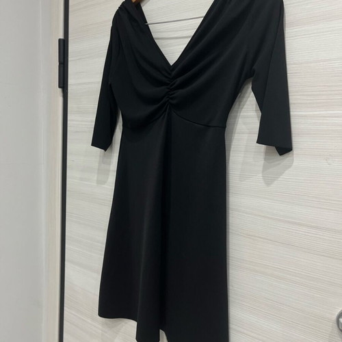 Zara women's mini dress new, black with V neckline