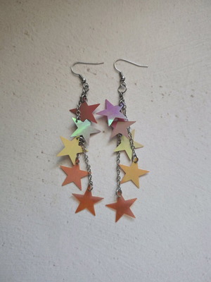 Summer earrings used with multicolored stars