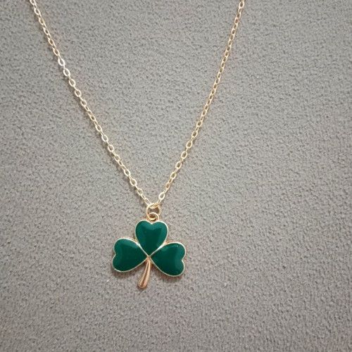 Panathinaikos Shamrock Necklace new, green and gold