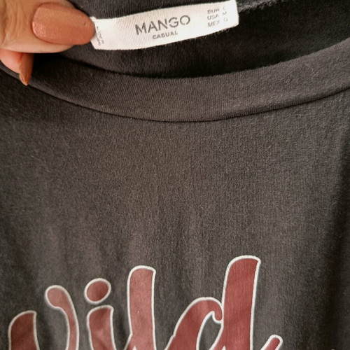 Mango t-shirt like new, black and brown, size L
