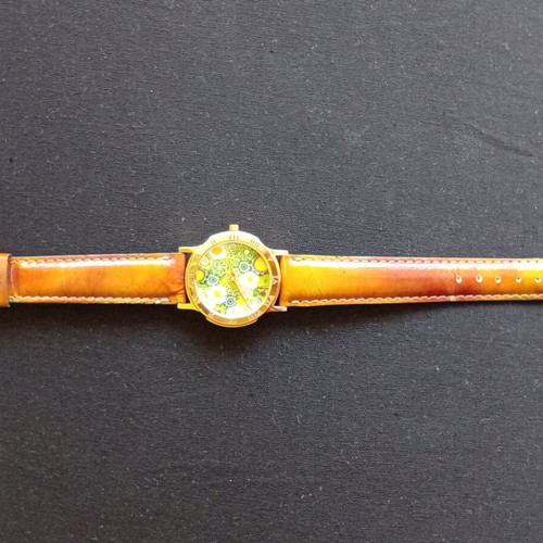 Murano gold-plated watch 32 mm new, Swiss quartz