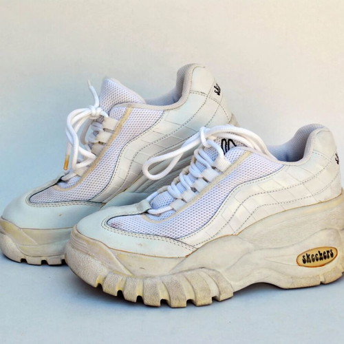 Skechers Wompers white canvas sneakers used, deadstock with tags size 37