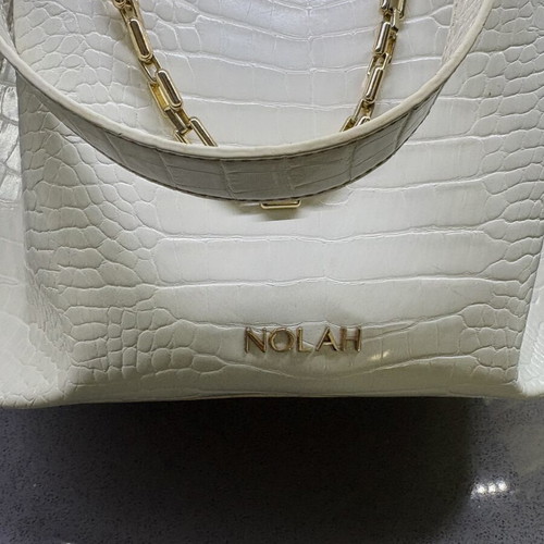 Nolah shoulder bag white used with wear on clasp and interior
