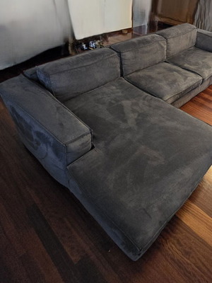 Saba Italia Up 315×170 corner sofa used, goose down cushions, Extra Anthracite fabric