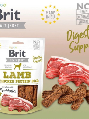 Brit Jerky Snack Lamb for Dogs 80 g new factory sealed