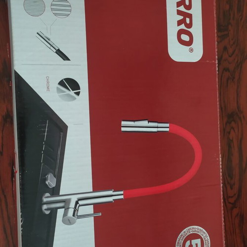 Ferro Zumba Slim 2F kitchen mixer tap, red