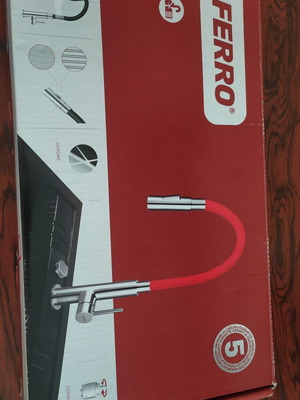Ferro Zumba Slim 2F kitchen mixer tap, red