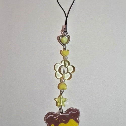Takoyaki bear keychain like new, handmade