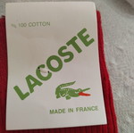 Lacoste unisex red socks