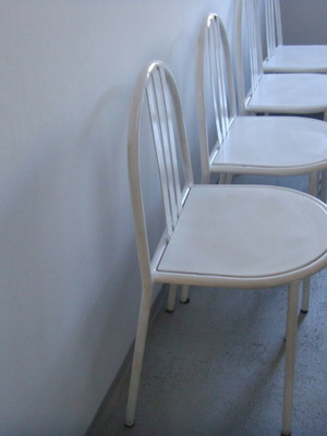 Kitchen chairs used, pack of 4, white