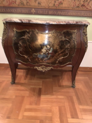 Commode with marble top like new, two large drawers 105-50-78 cm