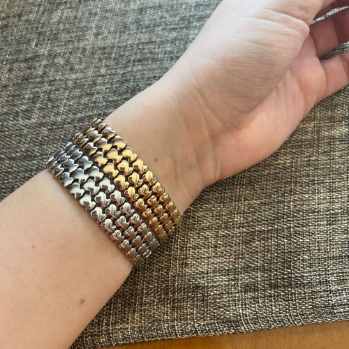 Tous bracelet with bear charms steel, like new, gold color