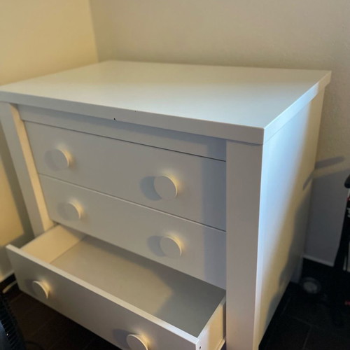 Mothercare changing dresser used, white with deep drawers