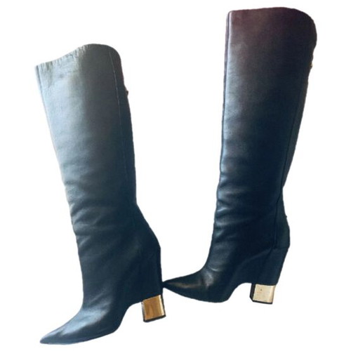 Giuseppe Zanotti leather boots size 40 like new, black and gold