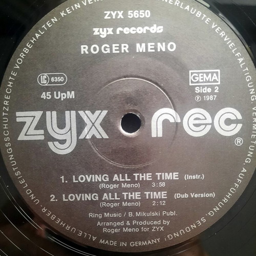Roger Meno Loving All The Time 12" Maxi-Single vinyl