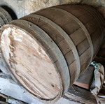 Large wine barrel used