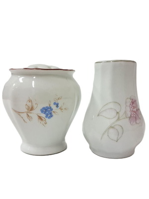 Vintage Porcelain Salt and Pepper Shakers Set like new, hand-decorated