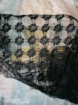 Tulle Shawl with Rose Pattern used