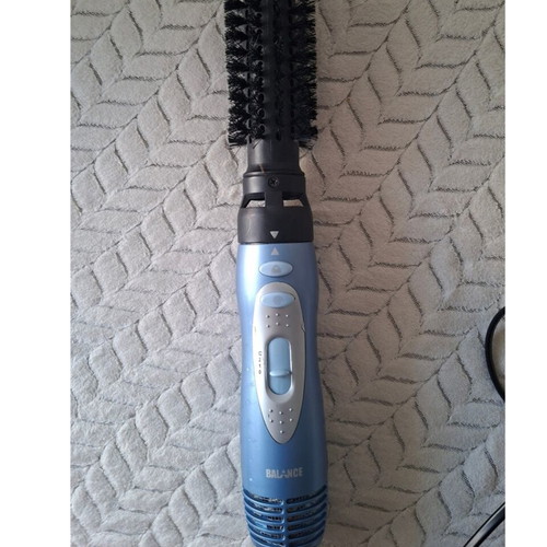 Balance hot air brush hair styler used, blue