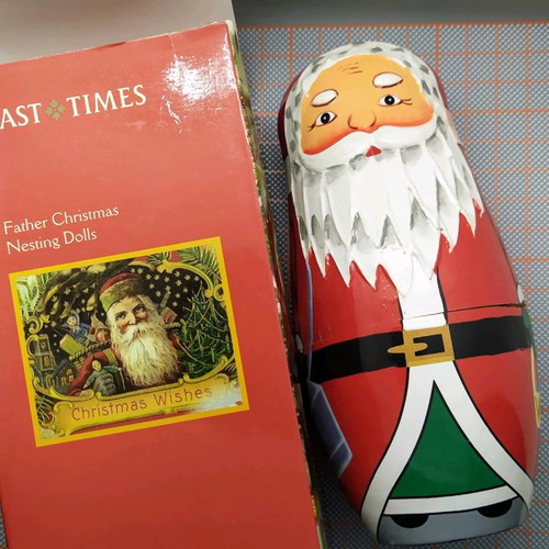5 Christmas dolls Santa Claus that nest/handmade