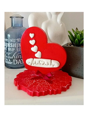 Handmade ceramic heart on base new