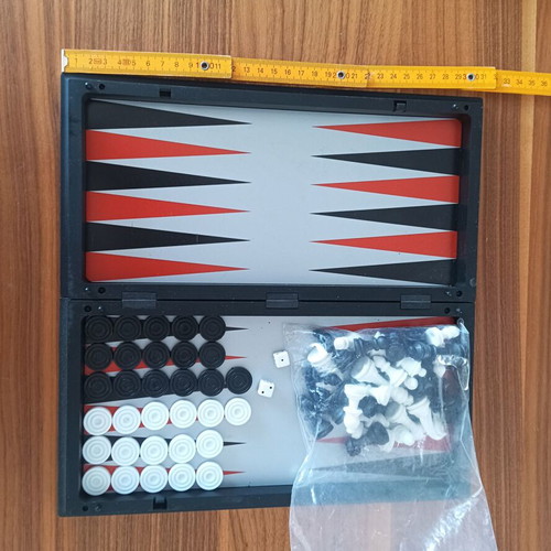 Portable 3-in-1 Board Game Set: Chess, Backgammon & Checkers, 31cm