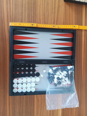 Portable 3-in-1 Board Game Set: Chess, Backgammon & Checkers, 31cm