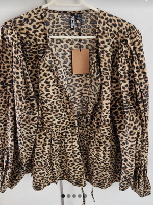 Μπλούζα animal print καινούργια με ετικέτα, δέσιμο μπροστά, XL