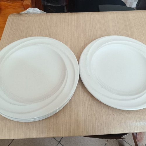 Churchill serving platters set of 5 used, 32 cm diameter, white porcelain